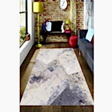 Parçalı Eskitme Desenli Dijital Baskılı halı