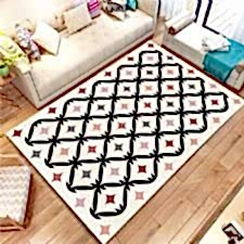Renkli Geometrik Desenli Dijital Baskılı Halı
