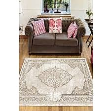 Çiçek Çerçeve Motif Desenli Dijital Baskılı Halı