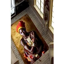 Afrika Kolyeli Desenli Dijital Baskılı Halı
