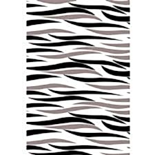 İki Renkli Zebra Tasarımlı Dijital Baskılı Halı