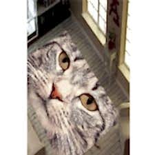 Kedi Silüeti Tasarımlı Dijital Baskılı Halı