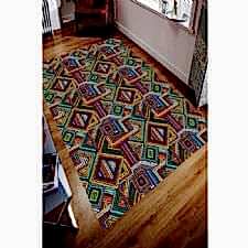Yelpaze Motif Desenli Dijital Baskılı Halı
