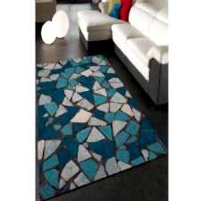 Geometrik Kadife Taşlar Ve Modern Renlkler Dijital Baskılı Halı