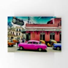 Pembe Retro Araba Tablosu