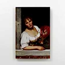 Eugene De Blaas - Der rote Facher Tablosu