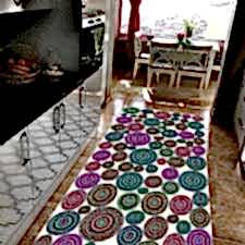 Renkli Dantel Desenli Dijital Baskılı Halı