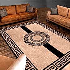 Geometrik Renkli Mühür Desenli Dijital Baskı Halı