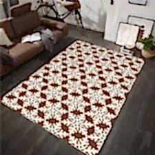 Geometrik Kristal Desenli Dijital Baskılı Halı