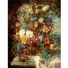 Hans Zatzka - Summer Flower Tablosu
