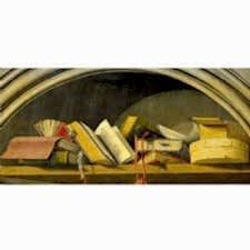 Barthelemy d' Eyck - Still Life With Books in a Niche Tablosu