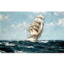 Montague Dawson - Clippership in the High Seas Tablosu
