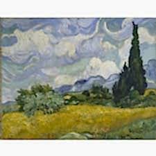 Vincent Van Gogh - Selvi Ağaçlı Buğday Tarlası Tablosu