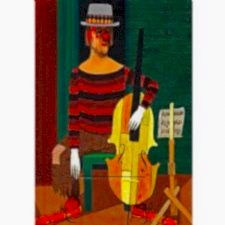 Pelle Aberg - Cellospelande Clown Tablosu