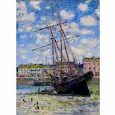Claude Monet - Boat Lying at Low Tide Tablosu