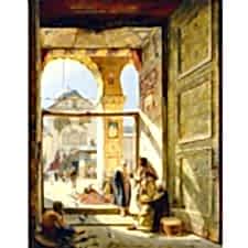 Gustav Bauernfeind - Büyük Emevi Camii Kapısı Tablosu