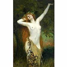 Ferdinand Leeke - Bacchante Tablosu