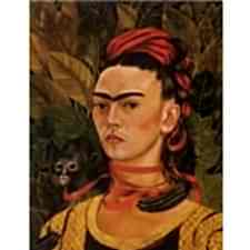 Frida Kahlo - Self Portrait with Monkey Tablosu