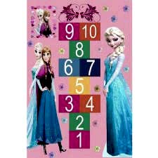 Elsa Seksek Oyun Desenli Dijital Baskılı Halı