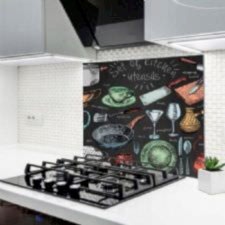 Mutfak Gereçleri Silüet Ocak Arkası Koruyucu