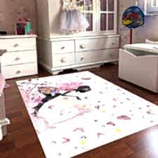 Peri Kızı Ve Kelebek Desenli Dijital Baskılı Halı